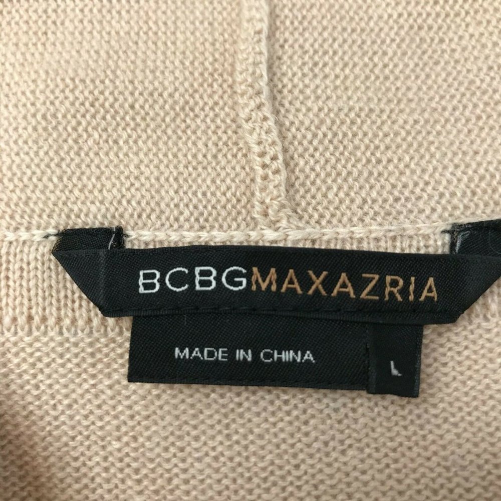 BCBG Max Azria Sweater Cowl Shawl Neck Draped. Tan - Picture 4 of 8